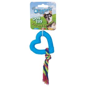 DGR TPR Heart and Rope Chew Toy for Small Dogs