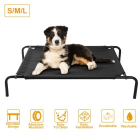 Elevated Pet Bed Dogs Cot Dogs Cats Cool Bed S/M/L Heavy-Duty Breathable Washable Indoor Outdoor Use (Option: M)