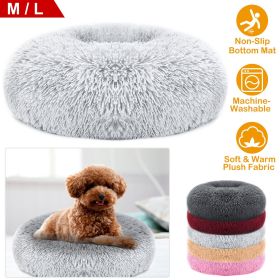 Pet Dog Bed Soft Warm Fleece Puppy Cat Bed Dog Cozy Nest Sofa Bed Cushion For S/M Dog (Option: Gray_L)