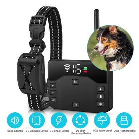 2 In 1 Wireless Electric Dog Fence Waterproof Pet Shock Boundary Containment System Electric Training Collar for Small Medium Large Dogs (Option: Gold_1Collar)