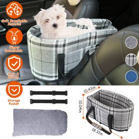 Console Pet Car Seat with Storage Pocket Booster Car Seat Portable Pet Travel Bag Machine Washable Pet Seat Fit For Small Dog Cat (Option: BlackWhite)