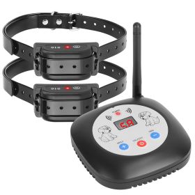 328FT Electric Wireless Dog Fence System With GPS Location Monitor Collar Receiver Rechargeable Beep Vibration Fence System for Small Medium Large Dog (Option: 2Collar)