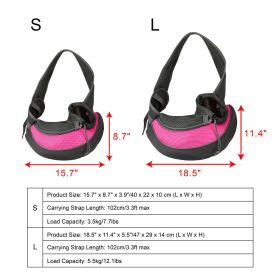 Pet Carrier for Dogs Cats Hand Free Sling Adjustable Padded Strap Tote Bag Breathable Shoulder Bag Carrying Small Dog Cat (Option: Pink_L)