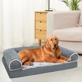 Dog Bed Pet Bed Sofa Dog Couch Pet Cushion Carpet Mattress with Washable and Removable Cover for Medium Large Dogs (Option: DarkGrey_2XL)