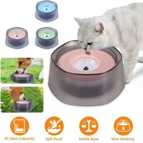 No Spill Dog Cat Water Bowl Spill Proof Slow Water Feeder 47.35oz Pet Water Dispenser Travel Dog Bowl for Dogs/Cats/Pets (Option: Green)