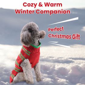 Pet Christmas Turtleneck Sweater Dog Cat Christmas Clothes Snowman Stripes Costume Winter Holiday Sweater for Small Medium Kitten Puppy Cats Dogs (Option: Snowman_XL)