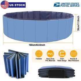 Foldable Pet Swimming Pool PVC Kiddie Baby Dog Swim Pool Bathing Tub Playmat Kids Pools (Option: Blue)