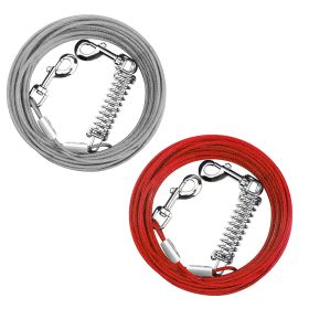 29.5FT Dog Tie Out Cable Long Dog Leash Chew Proof Lead Dog Chain with Durable Spring 360° Rotatable Clips PVC Case for Outside Yard Caming (Option: Red_9M)