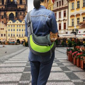 Pet Carrier for Dogs Cats Hand Free Sling Adjustable Padded Strap Tote Bag Breathable Shoulder Bag Carrying Small Dog Cat (Option: Green_L)