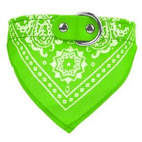 Adjustable Bandana Leather Pet Collar Triangle Scarf (Option: Green_M)