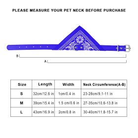 Adjustable Bandana Leather Pet Collar Triangle Scarf (Option: Blue_M)