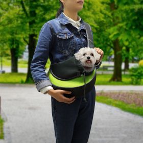 Pet Carrier for Dogs Cats Hand Free Sling Adjustable Padded Strap Tote Bag Breathable Shoulder Bag Carrying Small Dog Cat (Option: Green_S)