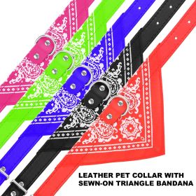 Adjustable Bandana Leather Pet Collar Triangle Scarf (Option: Red_L)