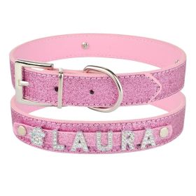 Personalized Alphabet Pet Collar: Create A Unique Look For Your Furry Friend! (Color: Pink, size: L)
