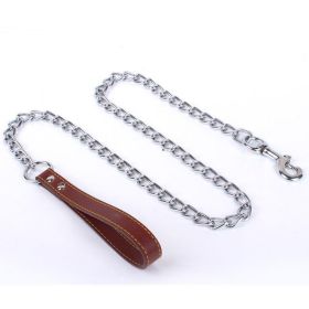 Durable Dog Leash With Anti-Bite Chain - Secure And Stylish Walks For Your Pup! (Color: Coffee, size: 2Mmx120Cm)