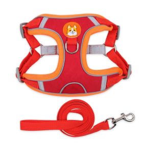 Ultimate Comfort And Safety Pet Harness Set (Color: Red, size: L)