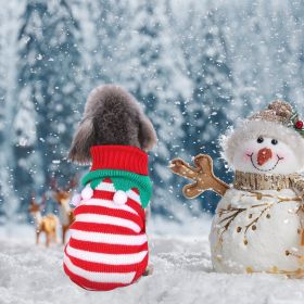 Pet Christmas Turtleneck Sweater Dog Cat Christmas Clothes Snowman Stripes Costume Winter Holiday Sweater for Small Medium Kitten Puppy Cats Dogs (Option: Furball_XL)