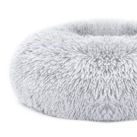 Pet Dog Bed Soft Warm Fleece Puppy Cat Bed Dog Cozy Nest Sofa Bed Cushion For S/M Dog (Option: DGray_L)