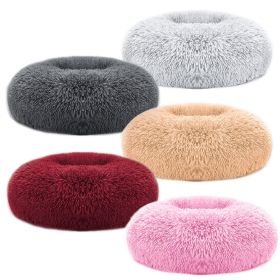 Pet Dog Bed Soft Warm Fleece Puppy Cat Bed Dog Cozy Nest Sofa Bed Cushion For S/M Dog (Option: DGray_M)