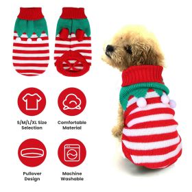 Pet Christmas Turtleneck Sweater Dog Cat Christmas Clothes Snowman Stripes Costume Winter Holiday Sweater for Small Medium Kitten Puppy Cats Dogs (Option: Furball_L)