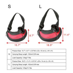 Pet Carrier for Dogs Cats Hand Free Sling Adjustable Padded Strap Tote Bag Breathable Shoulder Bag Carrying Small Dog Cat (Option: Red_L)